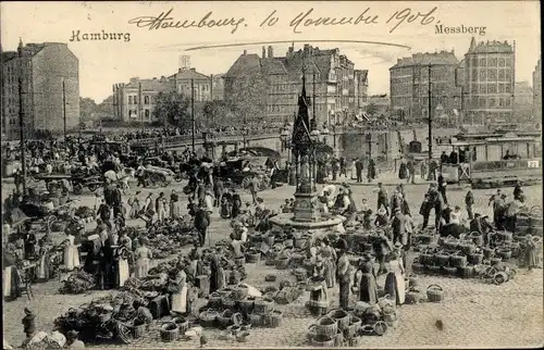 Ak Hamburg, Messberg, Händler, Handel, Stände