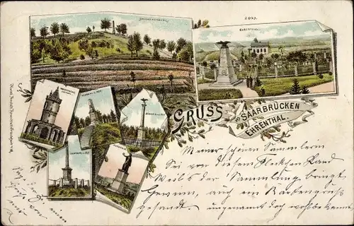 Litho Saarbrücken im Saarland, Ehrenthal, Denkmäler