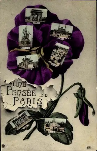 Ak Paris I Louvre, Triumphbogen, Denkmal, Brücke, Eiffelturm