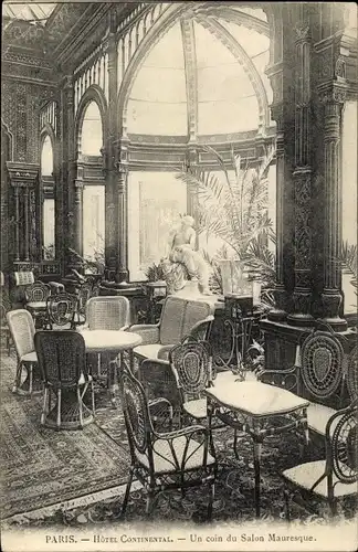 Ak Paris I Louvre, Hotel Continental, Un coin du Salon Mauresque