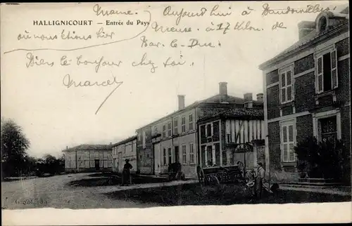 Ak Hallignicourt Haute Marne, Entree du Pays
