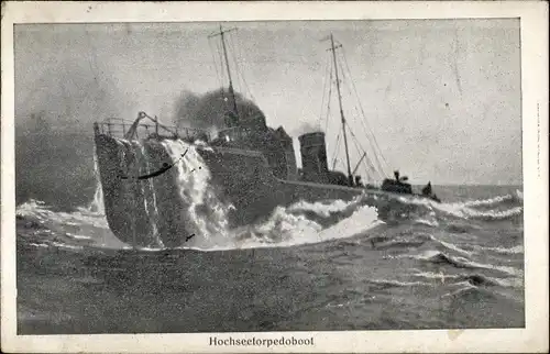 Ak Deutsches Kriegsschiff, Hochseetorpedoboot, Reichsmarine