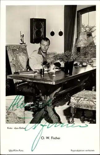 Ak Schauspieler O. W. Fischer, Portrait, Autogramm