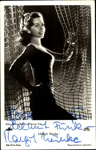 Ak Schauspielerin Margit Nünke, Portrait, Autogramm