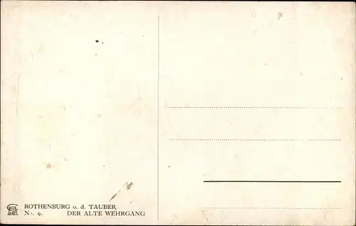 Künstler Ak Binder, Tony, Rothenburg ob der Tauber Mittelfranken, Der alte Wehrgang