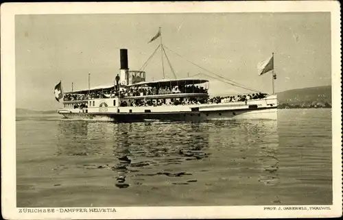 Ak Dampfschifffahrt auf dem Zürichsee, Dampfer Helvetia