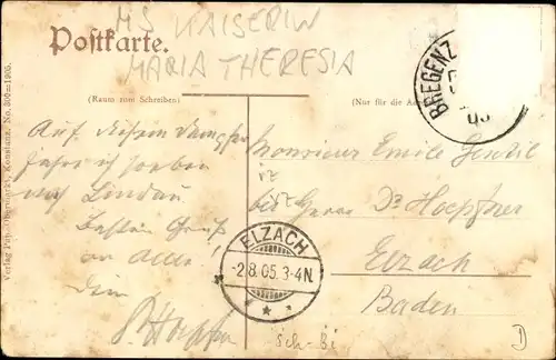 Ak Bodensee, MS Kaiserin Maria Theresia, Salondampfer