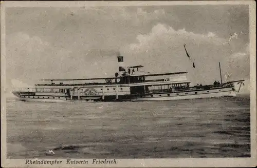 Ak Rheindampfer Kaiserin Friedrich, Salondampfer