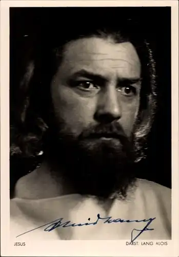 Ak Schauspieler Lang Alois als Jesus, Autogramm, Passionsspiele 1934