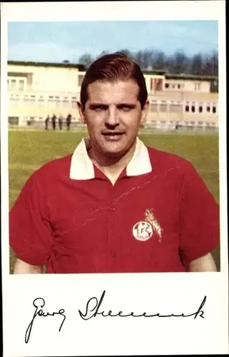 Ak Georg Stollenwerk, Fußballer, Portrait, Autogramm, 1. FC Köln