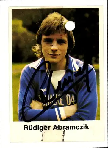 Foto Rüdiger Abramczik, Fußballer, Portrait, Autogramm, Schalke 04