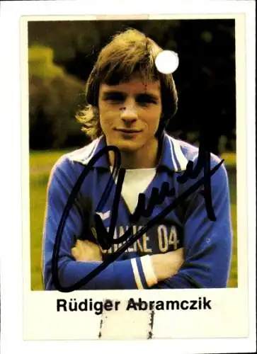 Foto Rüdiger Abramczik, Fußballer, Portrait, Autogramm, Schalke 04