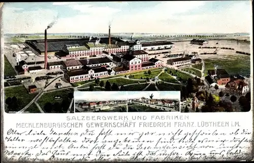 Ak Lübtheen in Mecklenburg, Salzbergwerk und Fabriken Meckl. Gewerkschaft Friedrich Franz