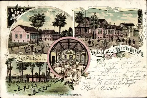 Litho Wittenberge an der Elbe Prignitz, Waldhaus Restaurant, Tennisplatz