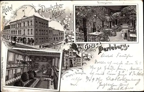 Litho Perleberg in der Prignitz, Hotel Deutscher Kaiser, Innenansicht