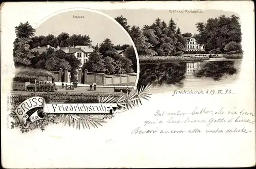 Vorläufer Litho Friedrichsruh Aumühle, Schloss, Parkseite, 1892
