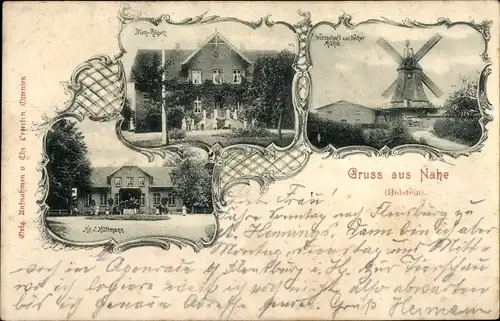 Ak Nahe in Holstein, Windmühle, Hof