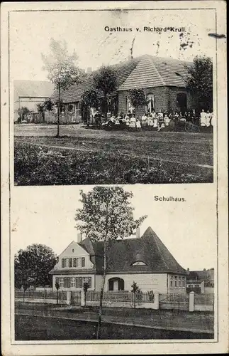 Ak Klein Breese Prignitz, Schulhaus, Gasthaus