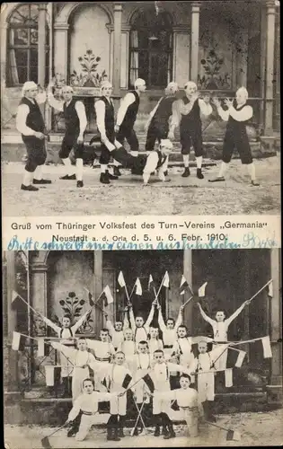 Ak Neustadt an der Orla, Thüringer Volksfest des Turnvereins Germania 1910