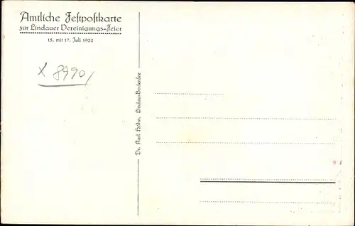 Ak Lindau am Bodensee Schwaben, Lindauer Vereinigungs Feier 1922, Lindau Aeschach