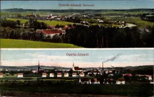 Ak Altstadt Ostritz in Sachsen, Blick auf den Ort, Mariental