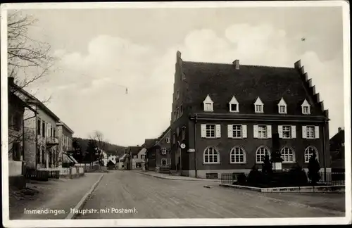 Ak Immendingen an der Donau Baden, Hauptstraße mit Postamt