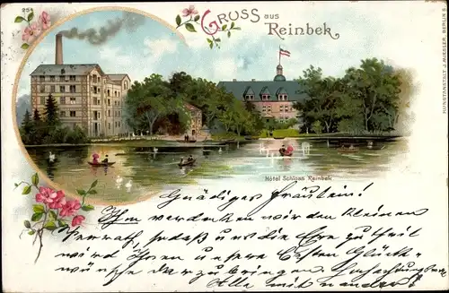 Litho Reinbek in Schleswig Holstein, Blick auf Hotel Schloss Reinbek
