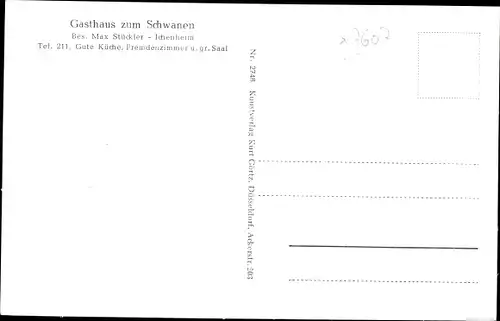 Ak Ichenheim Neuried in Baden, Gasthaus zum Schwanen, Rheindampfer, Hauptstraße