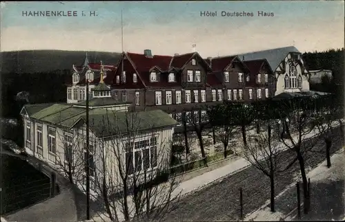 Ak Hahnenklee Bockswiese Goslar im Harz, Hotel Deutsches Haus