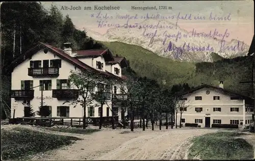 Ak Altjoch Kochel am See Oberbayern, Gasthaus, Herzogstand