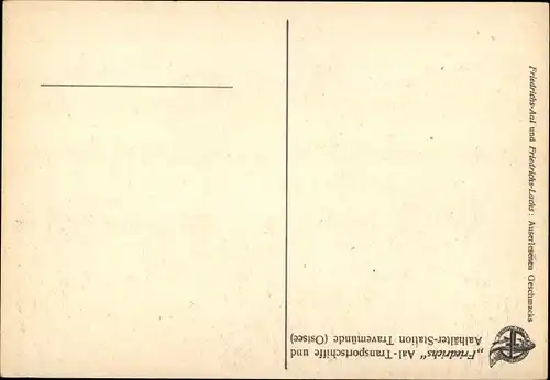 Künstler Ak Ostseebad Travemünde Lübeck, Friedrichs Aal Transportschiffe, Aalhälter Station