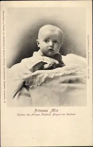 Ak Prinzessin Alix, Tochter von Friedrich August von Sachsen