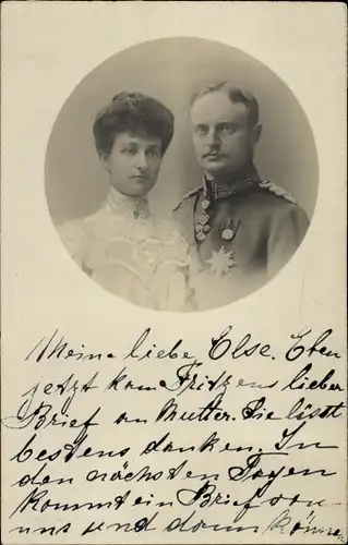 Foto Ak Prinz Ernst Heinrich von Sachsen, Sophie von Luxemburg