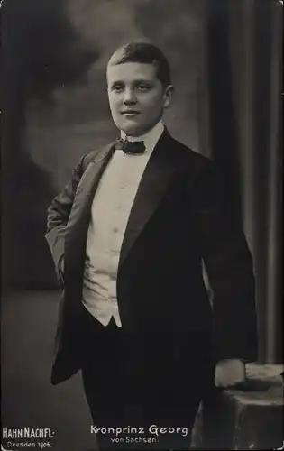Ak Kronprinz Georg von Sachsen, Standportrait