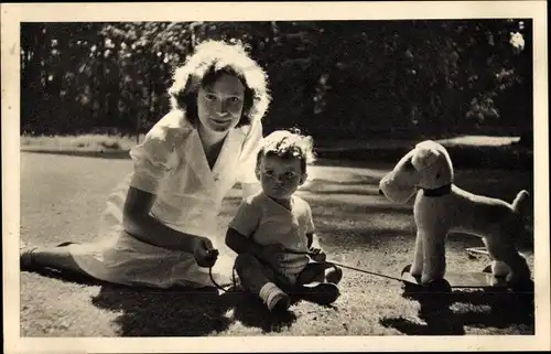 Ak La Princesse Josephine Charlotte, La Prince Alexandre Emmanuel, Adel Belgien