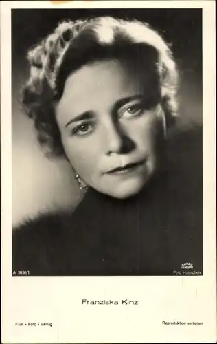 Ak Schauspielerin Franziska Kinz, Portrait