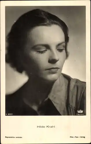 Ak Schauspielerin Hilde Krahl, Portrait
