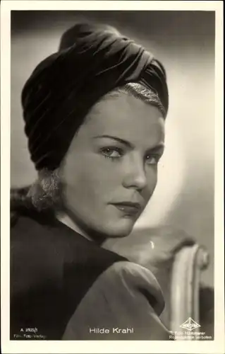 Ak Schauspielerin Hilde Krahl, Portrait, Turban