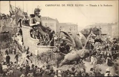 Ak Nice Nizza Alpes Maritimes, Carnaval de Nice XLVIII, Titania a la Redoute