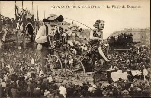 Ak Nice Nizza Alpes Maritimes, Carnaval de Nice XLVIII, le Plaisir du Dimanche