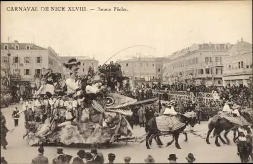 Ak Nice Nizza Alpes Maritimes, Carnaval de Nice XLVIII, Bonne Peche