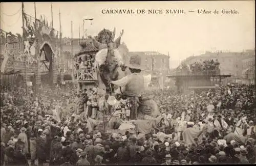 Ak Nice Nizza Alpes Maritimes, Carnaval de Nice XLVIII, l'Ane de Gorbio