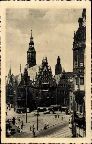 Ak Wrocław Breslau Schlesien, Rathaus