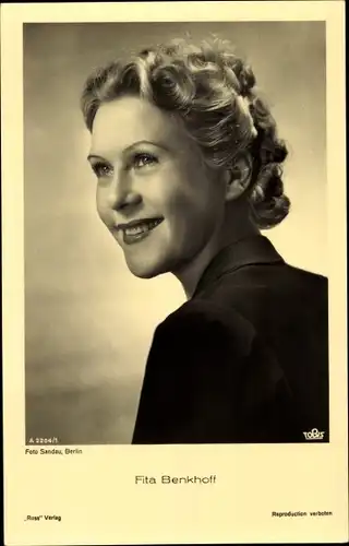 Ak Schauspielerin Fita Benkhoff, Portrait, Ross A 2204/1