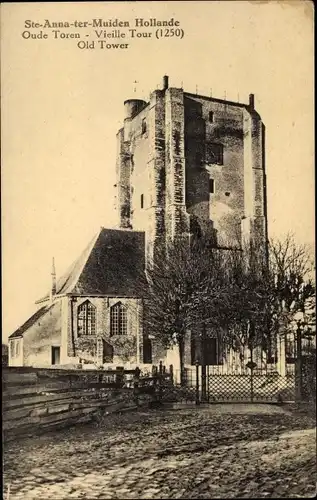 Ak Sint Anna ter Muiden Sluis Zeeland, Oude Toren (1250), Vieille Tour