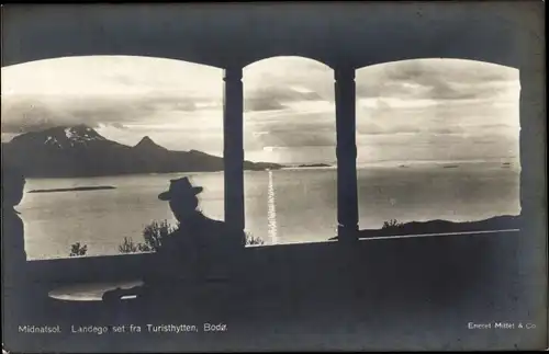 Ak Bodo Norwegen, Midnatsol, Landego set fra Turisthytten