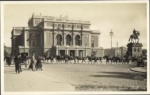 Ak Stockholm Schweden, Kungl. Operan, Gustav Adolfs torg