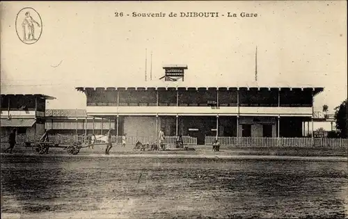 Ak Djibouti Dschibuti, La Gare, Bahnhof, Straßenseite