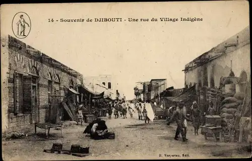 Ak Dschibuti, Une rue du Village Indigène