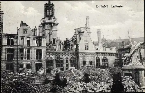 Ak Dinant Wallonien Namur, La Poste, Ruine